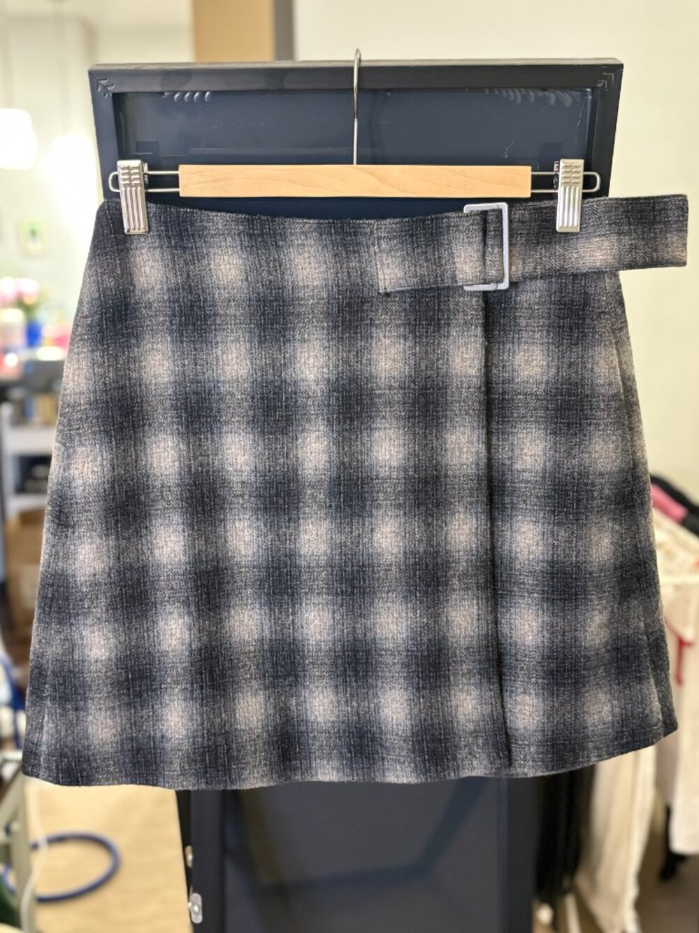 Madewell Plaid Wool Skirt